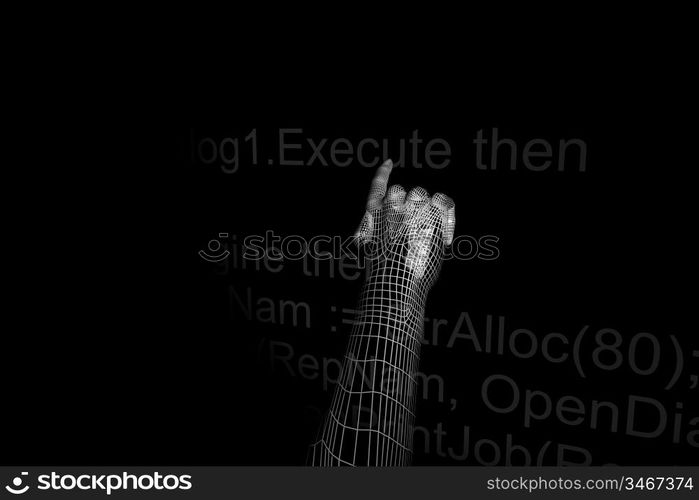 3d cyber hand execute program code