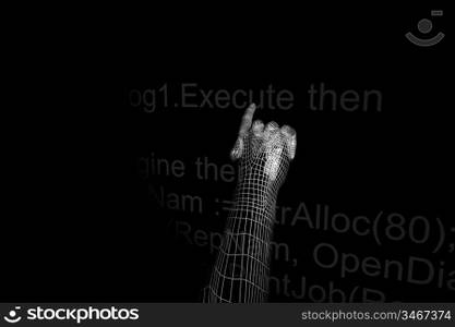 3d cyber hand execute program code