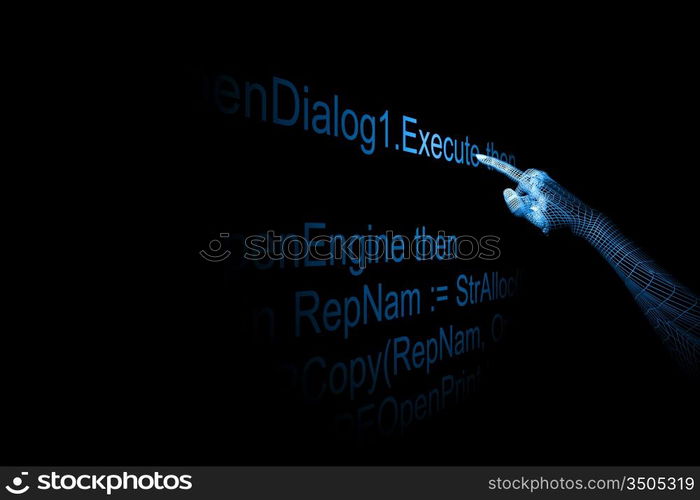 3d cyber hand execute program code