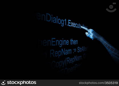 3d cyber hand execute program code