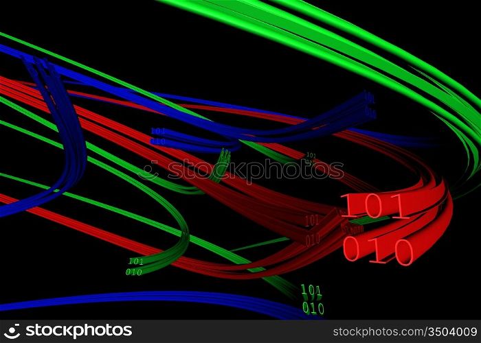 3d data flow abstract cyberspace background
