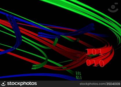 3d data flow abstract cyberspace background
