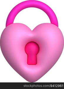 3d design of heart shaped key Data lock secure encryption privacy concept.