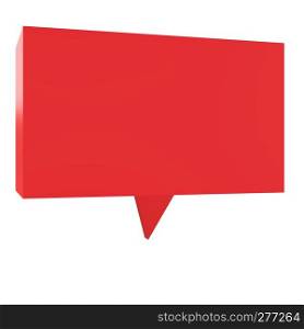 3d dialogue speech balloon on white background. 3d illustration of red speech bubble. chat 3d. quote speak sign. talk symbol.
