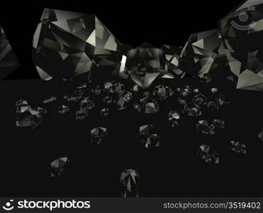 3d diamonds black macro big angrie