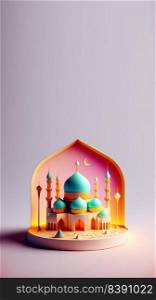 3D Digital Illustration of Ramadan Mubrarak Social Media Post