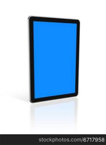 3D digital tablet pc, computer screen isolated on white. With 2 clipping paths : global scene clipping path and screens clipping path to place your designs or pictures. 3D digital tablet pc