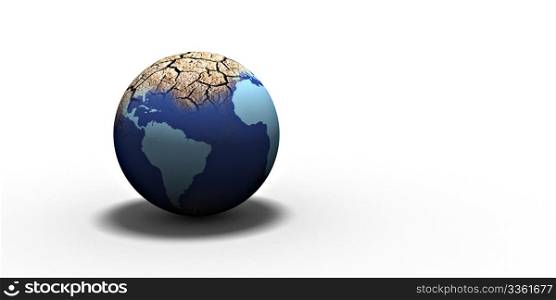 3d dry earth on a white background