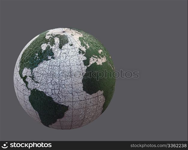 3d earth isolated on grey background