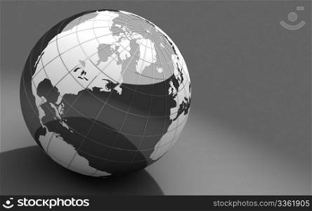 3d earth on grey background