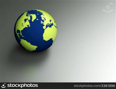 3d earth on grey background