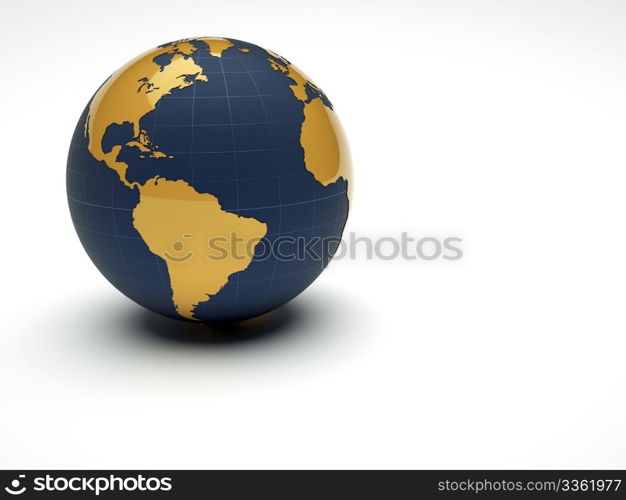 3d earth on white background