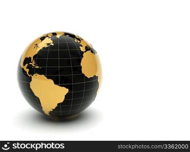 3d earth on white background