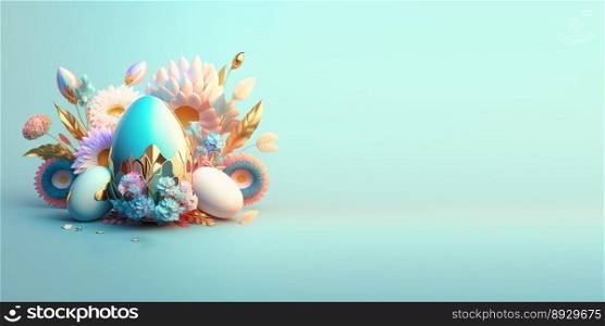 3D Easter Eggs and Flowers with a Fairy Tale Theme