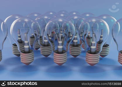 3D electric Light Bulb and blue background illustration