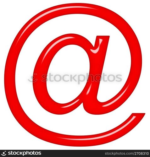3d email symbol isolated in white