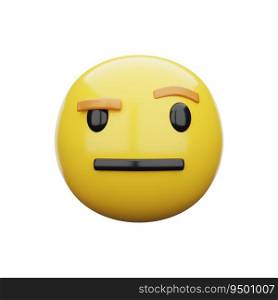 3d emoji Face with Raised Eyebrow