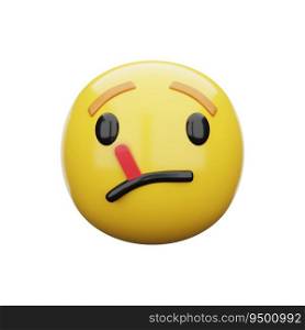 3d emoji Face with Thermometer