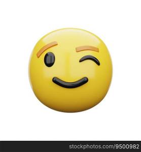 3d emoji Winking Face