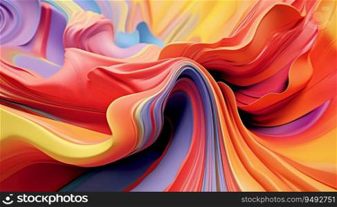 3D Extruded Abstract Of Flowing Colours
