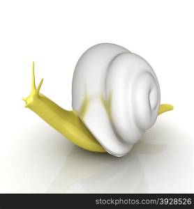 3d fantasy animal, snail on white background
