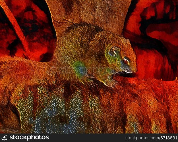 3D Fantasy Illustration of an African Bush Squirrel