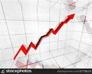 3d financial graph for growing market. financial graph