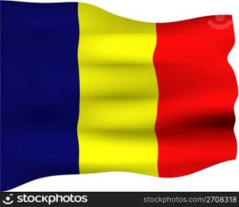 3d flag of Chad isolated in white