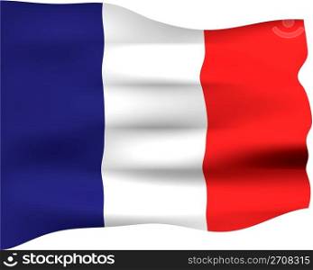3d flag of France isolated in white