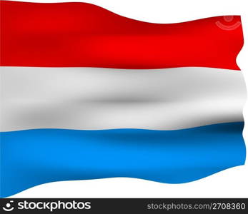 3d flag of Luxembourg isolated in white