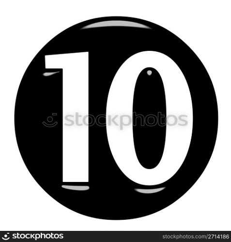 3d framed number 10 isolated in white