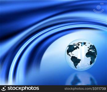 3D globe on abstract background