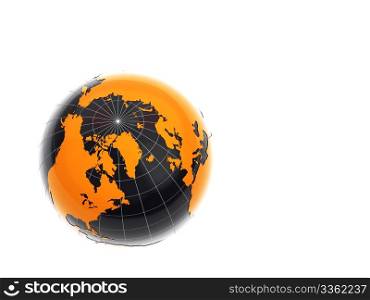 3d glossy earth isolated on white background