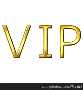 3d golden VIP isolated in white