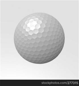 3D Golf ball isolated on white background. golf ball sign.