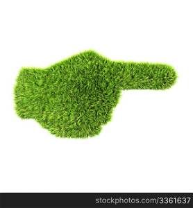 3d grass hand sign isolated on a white background
