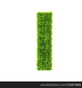 3d grass letter isolated on white background - l