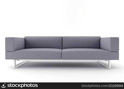 3d gray sofa isolated on white background