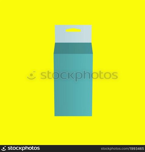 3D green medicine hanging box isolated on yellow background. suitable for your design element.