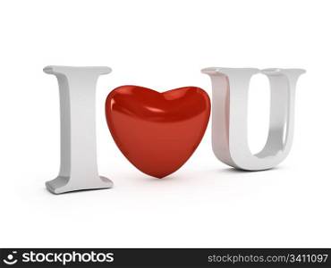 3d heart over white background. Computer generated image