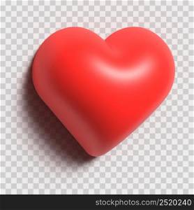 3D heart. Realistic heart icon design. Symbol of love. Valentine's Day. Vector illustration