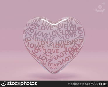 3d hearts on pink background