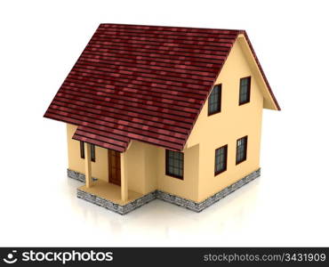 3d house over white background. Computer generated image