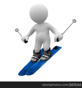 3d human speed up with ski in foot