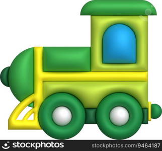 3d icon children s constructor train with trailers. The concept of preschool education.