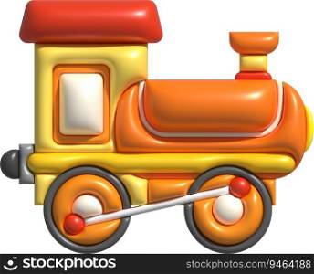 3d icon children s constructor train with trailers. The concept of preschool education.