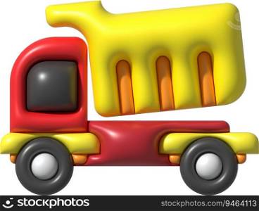 3d icon.toy truck for kids minimalist style illustration