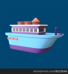 3D icon world tourism day rendered isolated on the colored background. cruise ship object for your design.