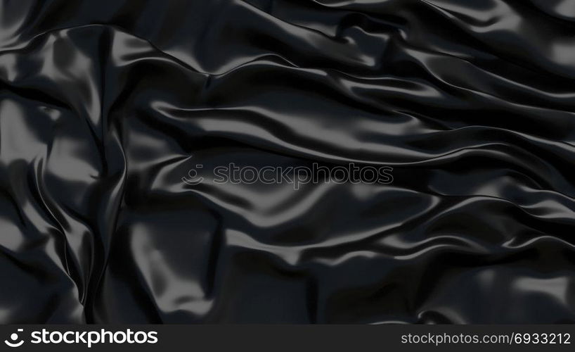 3D Illustration Abstract Black Background with Glare