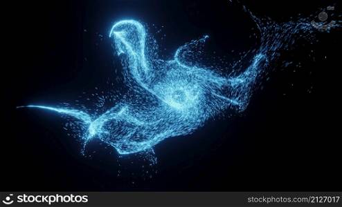 3d illustration - Abstract digital particle wave and light abstract background